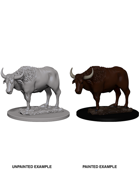 WizKids Deep Cuts Unpainted Miniatures: Oxen W4